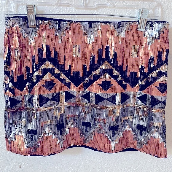 HUMBLE CHIC➕Sequin Print Skirt NWOT - Picture 2 of 7